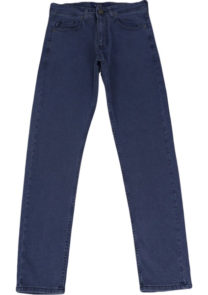 Fistan Store Erkek Mavi Yüksek Bel Normal Kesim Boru Paça Büyük Beden Jean Pantolon