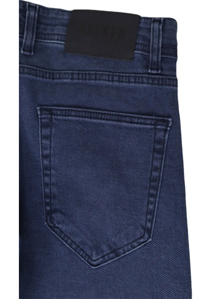 Fistan Store Erkek Mavi Yüksek Bel Normal Kesim Boru Paça Büyük Beden Jean Pantolon