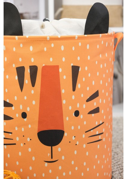 Kaplan Tasarımlı Fileli Bebek Çocuk Odası Düzenleyici Saklama Kutusu Oyuncak Kirli Sepeti 37X40 fırsatları