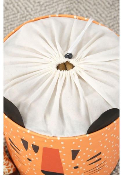 Kaplan Tasarımlı Fileli Bebek Çocuk Odası Düzenleyici Saklama Kutusu Oyuncak Kirli Sepeti 37X40 indirimleri