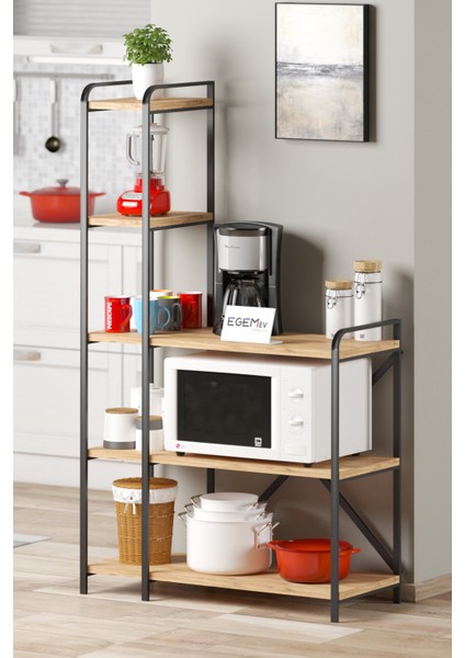 Kahve Köşesi Mutfak Bangosu Çok Amaçlı Dolap Büyük Boy Fırın Dolabı Cay Kahve Airfryer Dolabı