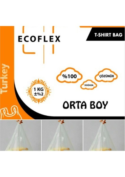 Hışır Atlet Şeffaf Poşet Market Manav Poşeti Orta Boy 1 kg