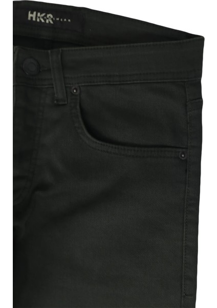 Hacker Fistan Store Erkek Yeşil Normal Bel Normal Kesim Dar Paça Jean Pantolon