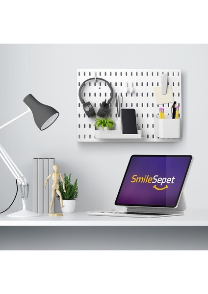 Çok Amaçlı Pano Organizatör Set 1 ( 28 x 40 cm ) Beyaz - Dübelli fiyatları
