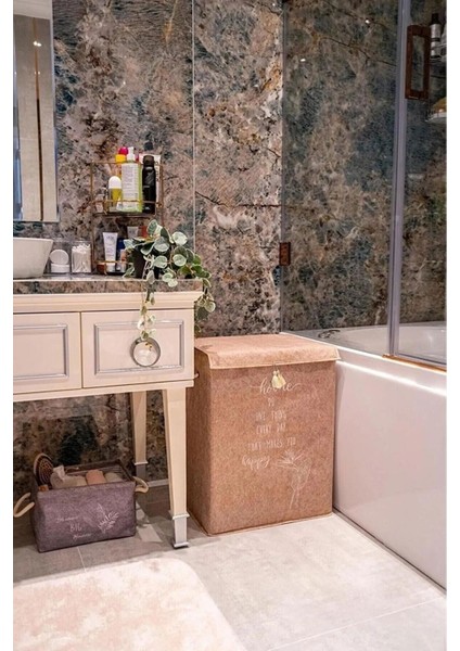 Çok Amaçlı Dikdörtgen Keçe Sepet Bej Düzenleyici Kutu Çamaşırlık Mega Saklama Kutusu 41X30X55 cm fiyatları