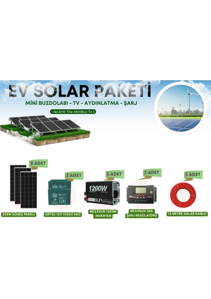 2.4kw Solar Güneş Enerji Paketi Prefabrik Evler Için