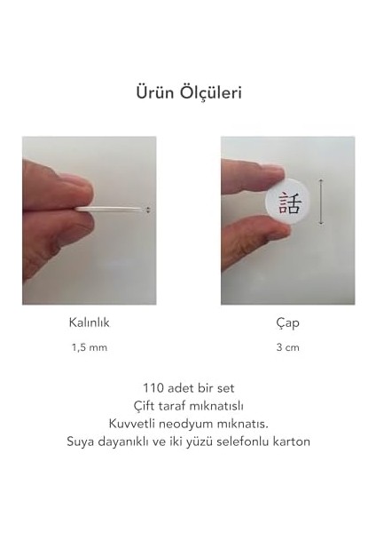Menashop Kültür Magnetic Color Kanji Jlpt 5 Mıknatıslı 110 Kanji Seti (Çeviri, Almanca) modelleri