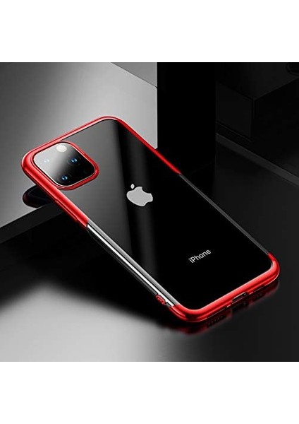 Menashop Shining Case, iPhone 11 Pro Max Cep Telefonu Kılıfı, Şeffaf/transparan, Kırmızı modelleri