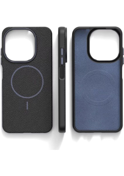 Apple iPhone 15 Pro Max Uyumlu Beats Magsafe Deri Görünümlü Silikon Kılıf Kapak