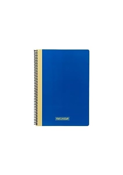 Menashop Metrashop Pruva Ofis Serisi, A4 120 Yaprak Kareli Karton Kapaklı Pet Spiralli Defter, Mavi