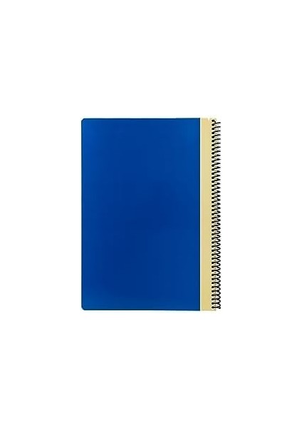 Menashop Metrashop Pruva Ofis Serisi, A4 120 Yaprak Kareli Karton Kapaklı Pet Spiralli Defter, Mavi
