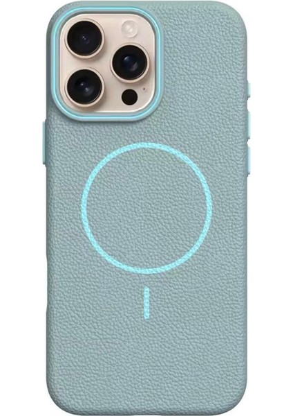 Apple iPhone 15 Pro Max Uyumlu Beats Magsafe Deri Görünümlü Silikon Kılıf Kapak