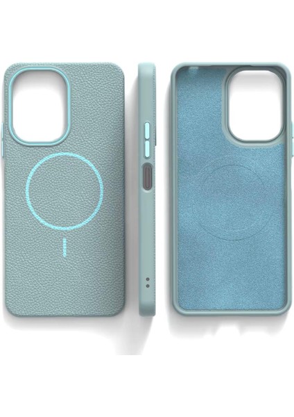 Apple iPhone 15 Pro Max Uyumlu Beats Magsafe Deri Görünümlü Silikon Kılıf Kapak