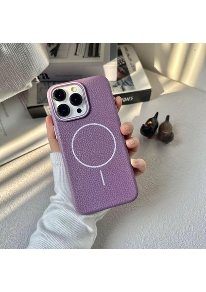 Apple iPhone 13 Uyumlu Beats Magsafe Deri Görünümlü Silikon Kılıf Kapak