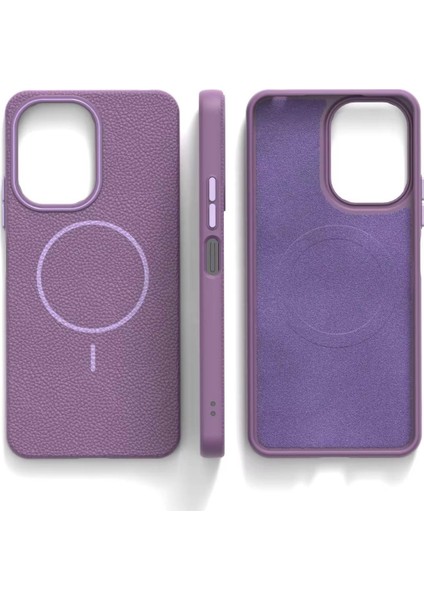 Apple iPhone 15 Pro Max Uyumlu Beats Magsafe Deri Görünümlü Silikon Kılıf Kapak