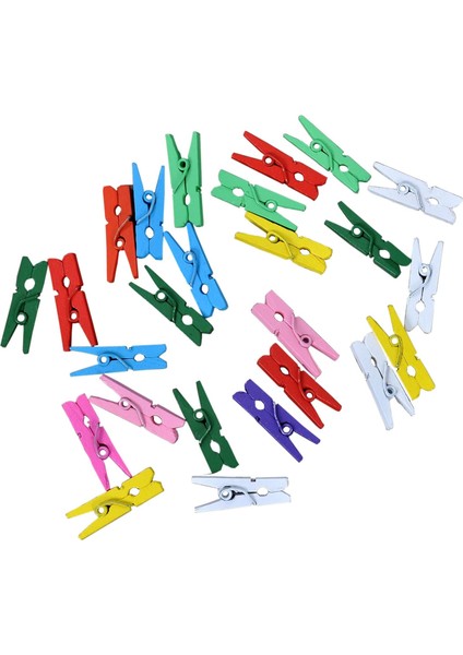 Menashop Mini Resim Fotoğraf Mandalı Hobi Mandalı 25 Adet Set Çokrenkli Resim Mandal Renkli Hobi Mandal
