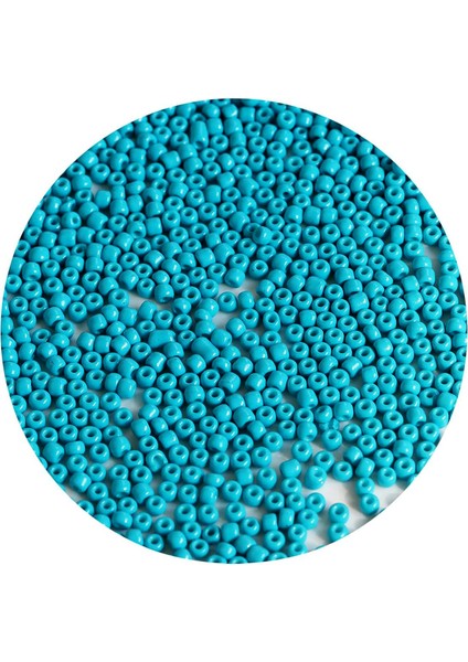 Turquaz Mavi Renk 4 mm Yaklaşık 1100 Adet / 100 Gram Cam Boncuk Oya Yazma Bileklik ve Kolye