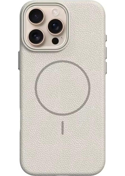 Apple iPhone 16 Pro Max Uyumlu Beats Magsafe Deri Görünümlü Silikon Kılıf Kapak