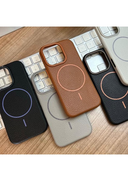 Apple iPhone 16 Pro Max Uyumlu Beats Magsafe Deri Görünümlü Silikon Kılıf Kapak modelleri