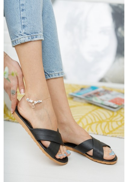 Kadın Siyah Çapraz Bantlı Terlik Petli Yumuşak Terlik Çeyiz Bohça Terliği Şık Zarif Misafir Terliği modelleri