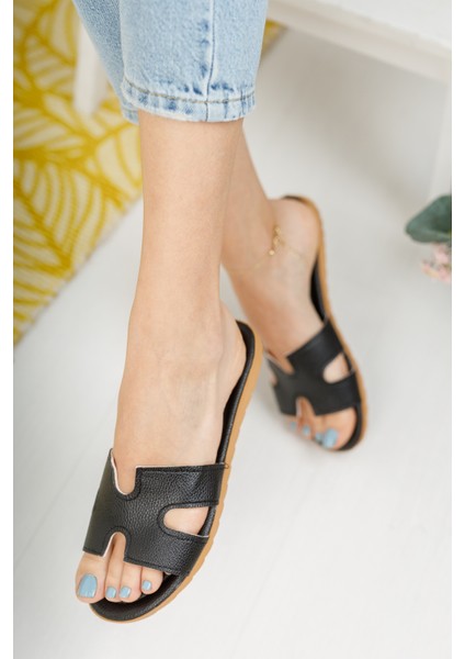 Kadın Siyah Hermes Model Terlik Petli Yumuşak Terlik Çeyiz Bohça Terliği Şık Zarif Misafir Terliği modelleri