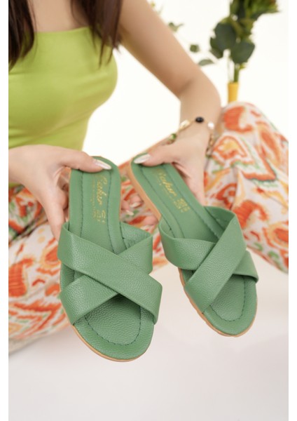 Kadın Günlük Terlik Yeşil Yazlık Deniz Plaj Çeyiz Misafir Dış Mekan ve Ev Terliği fırsatları