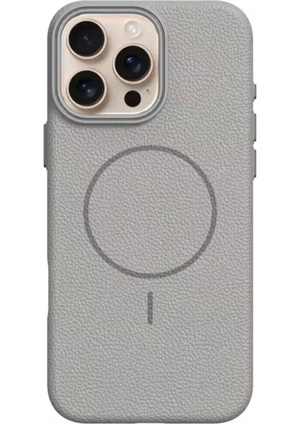 Apple iPhone 15 Pro Uyumlu Beats Magsafe Deri Görünümlü Silikon Kılıf Kapak