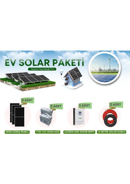 Konteyner Ev Paketi Güneş Enerji Sistemi 2.4kw