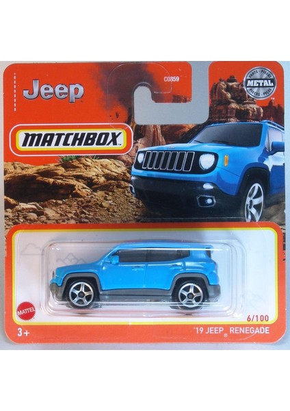 Metal 2022 Kibrit Kutusu '19 Jeep Renegade Mavi 6/100 (Kısa Kart) HFR72