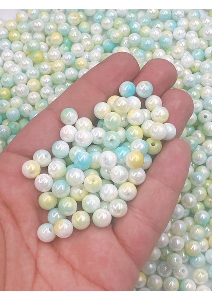 8 mm Akrilik Boncuk Delikli Renkli Boncuk Takı Yapımı Bead (50 Gram)