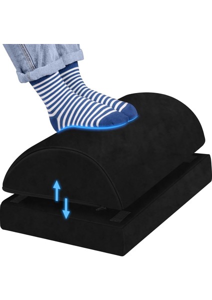 Ergonomik Visco Ayak Minderi, Oyun Koltuğu ve Ofis Koltuğu Için Anti Ayak Yastığı, Ayak Koyma Yeri Taburesi, Çok Amaçlı Yarım Silindir Iki Parça Masa Altı Ayak Desteği