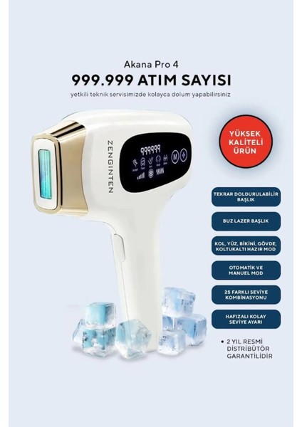 Buz Ipl 999.999 Adet Tüm Vücut Lazer Epilasyon Aleti Akana Pro 4