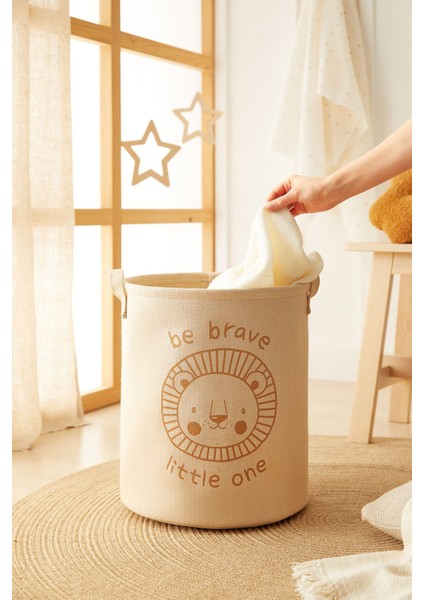 Çocuk Odası Sevimli Aslan Jüt Keten Çamaşır Oyuncak Kirli Sepeti Çok Amaçlı Sepet 33X40
