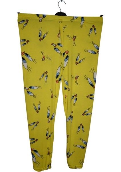 Genç Tweety Desen Milan Kumaş Dar Paça Esnek Bel Gawzera Altlık Pantolon indirimleri