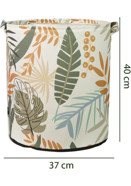 Yaprak Desenli Filesiz Kirli Çamaşır Dolap Içi Çocuk Odası Oyuncak Düzenleyici Saklama Sepeti 37X40 modelleri