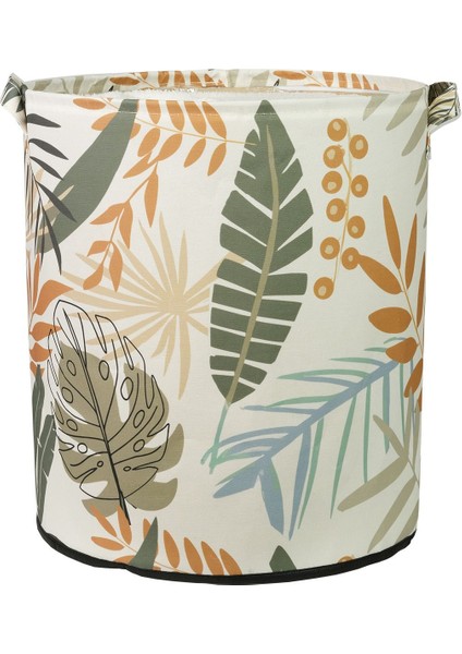 Yaprak Desenli Filesiz Kirli Çamaşır Dolap Içi Çocuk Odası Oyuncak Düzenleyici Saklama Sepeti 37X40 indirimleri