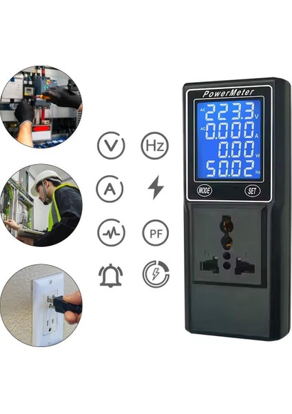 PM-26400 Volt Amper Watt Hz Güç Ölçer Dijital Ekranlı (Powermeter)
