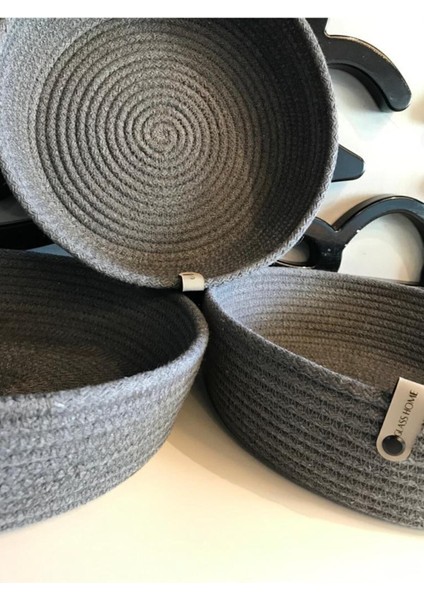 - Gri Hasır Sepet, Mutfak ve Banyo Organizeri, Çok Amaçlı Sepet Takım,havlu Sepeti,