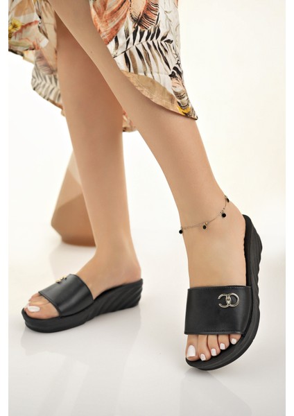 Kadın Terlik Siyah Ortopedik Anatomik Abiye Şık Yazlık Deniz Plaj Çeyiz Misafir Terliği fiyatları