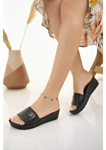 Kadın Terlik Siyah Ortopedik Anatomik Abiye Şık Yazlık Deniz Plaj Çeyiz Misafir Terliği modelleri