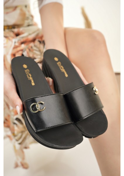 Kadın Terlik Siyah Ortopedik Anatomik Abiye Şık Yazlık Deniz Plaj Çeyiz Misafir Terliği fırsatları