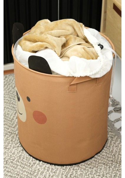 Ayı Tasarımlı Fileli Bebek Çocuk Odası Düzenleyici Saklama Kutusu Oyuncak Kirli Sepeti 37X40 fiyatları