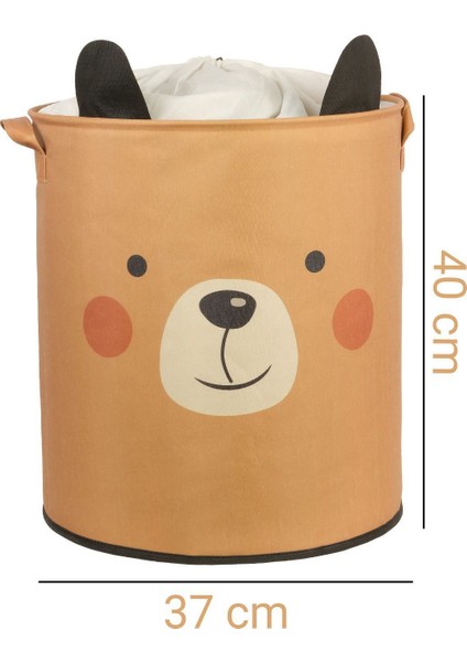 Ayı Tasarımlı Fileli Bebek Çocuk Odası Düzenleyici Saklama Kutusu Oyuncak Kirli Sepeti 37X40 indirimleri