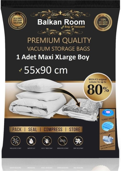 Vakum Hurcu 55 x 90 Vakumlu Hurçmaxi Xlarge Boy Vakumlu Poşet