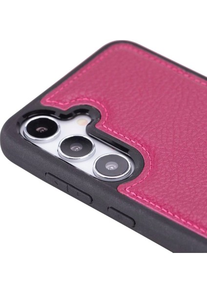 Samsung Galaxy S24 Plus Uyumlu Deri Arka Kapak Gül Kurusu