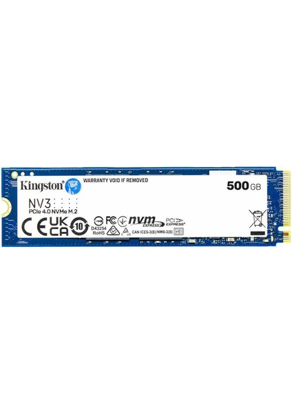 500 GB Kıngston Nv3 M.2 Nvme Pcıe Gen4 5000/3000MBS SNV3S/500G