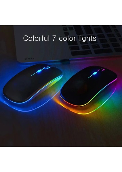 Kablosuz Fare Wireless Mouse 4 Tuşlu Renk Sessiz Şarj Edilebilir Dpı Kontrol