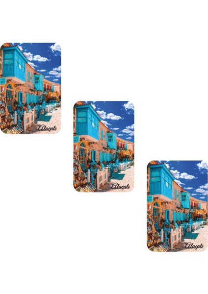 Buzdolabı Magneti - 3 Adet Izmir Alaçatı Magneti