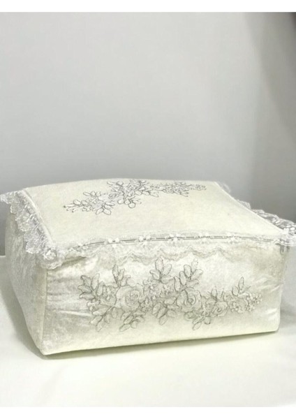 Bohça Nişan Hurcu Çeyizlik Kadife Hurç Krem 45 cm Eninde
