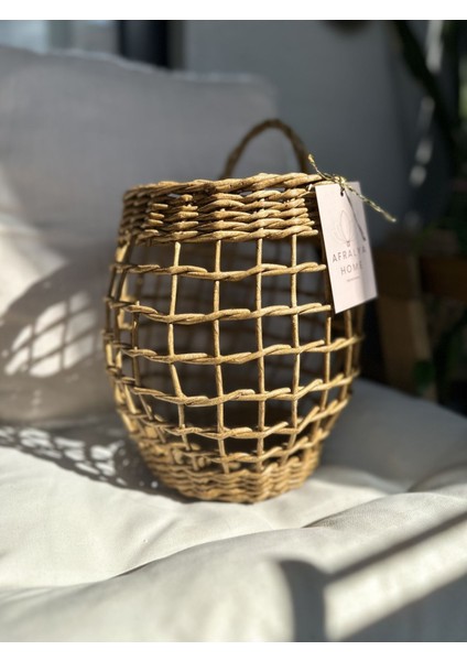 Hasır Bambu Rattan Çok Amaçlı Dekoratif Duvar Saksısı Çiçeklik Sepet/askılı Sepet-Gazetelik fiyatları